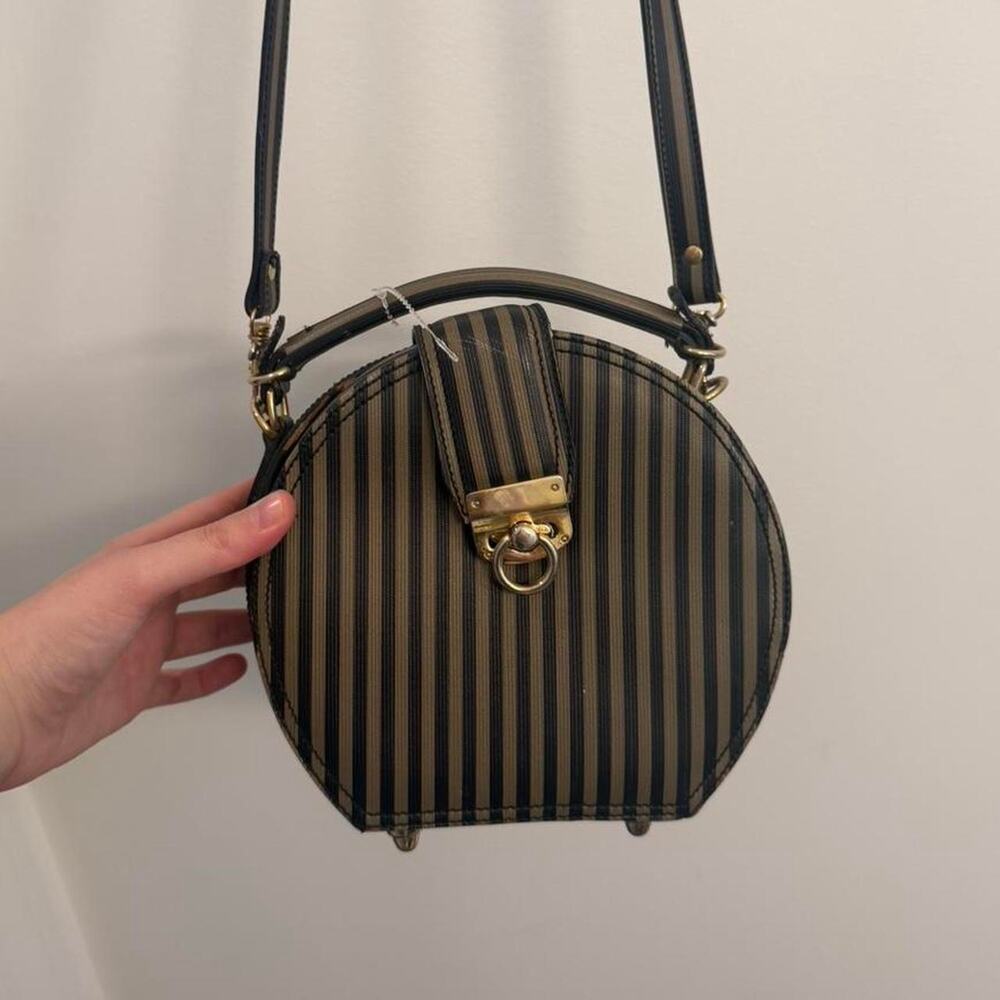 Vintage‎ Striped Circle Box Crossbody Bag